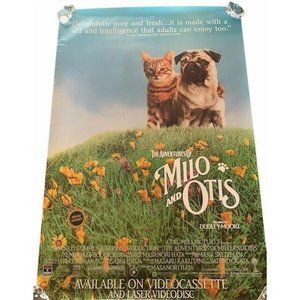 Movie Theater Cinema Poster Lobby Card vtg 1989 Adventures Milo Otis cat dog Pug
